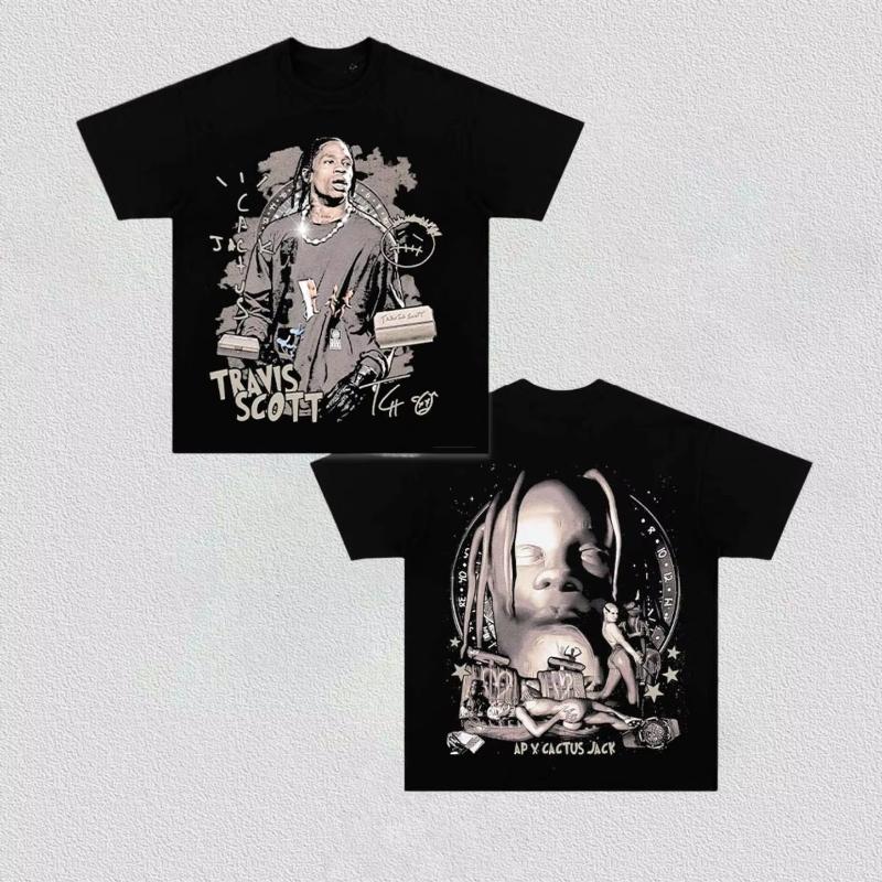 2026 Sommer Travis Scott Y2k Grafiken Unisex Hemd 2026 Neues Rundhals Kurzarm Unisex Damenmode Hiphop T-Shirt Fan Geschenke