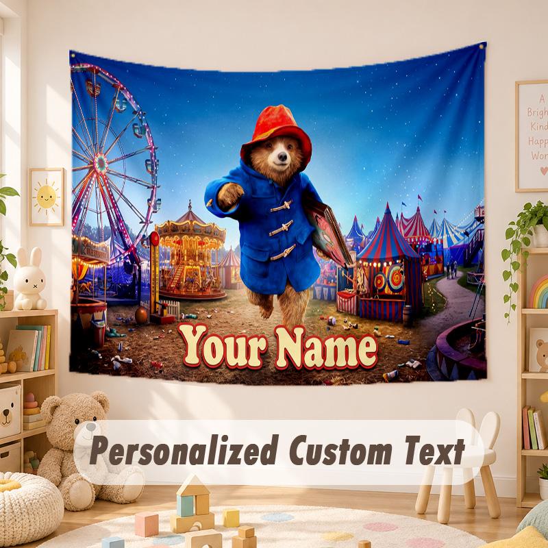 Custom Name Text Tapestry,Paddington Boho Wall Hanging, Decorative Backdrop Tapestry For Room