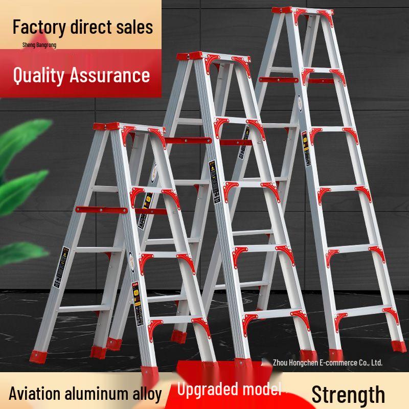 4m Aluminum Alloy A-Frame Ladder: Thickened, Non-Extendable, Foldable Household and Engineering Use