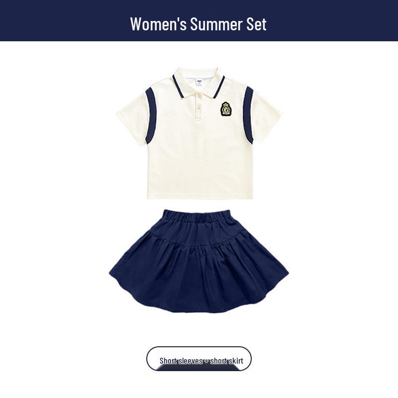 Primary School Sports Uniform Set: Spring & Autumn First Grade Three-Piece Outfit for Kindergarten & Children's Sports Events