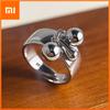BF CLUB 925 Sterling Rings for Women Simple Geometric Handmade Irregular Retro Bell Tassel Ring Allergy For Birthday Gift