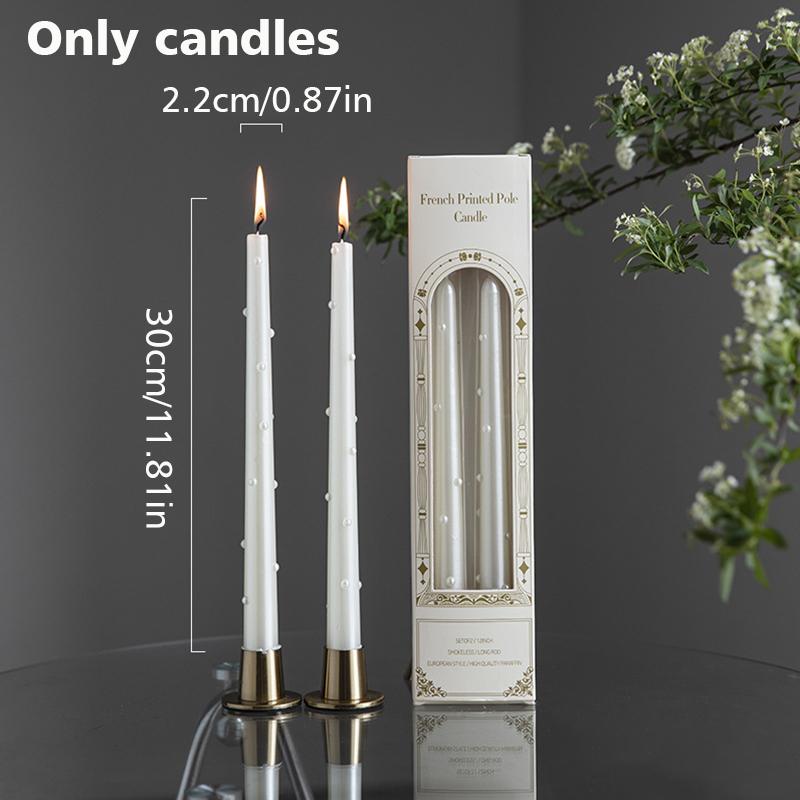 

2 шт./набор из соевого воска в европейском стиле, жемчужные декоративные свечи для дома, белые, свадебные, 20/30 см 30CM