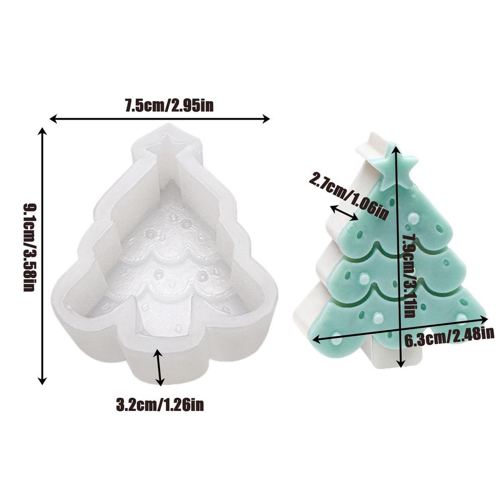 Christmas Gingerbread Tree Silicone Candle Mold Xmas Ornament Making Soap Plaster Resin Deer Casting Molds Home Decor Craft Gift