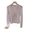 Women's Clothing, Summer New Sweet and Lazy Lace Straps Knitted Cardigan Women's Short Long-sleeved Top