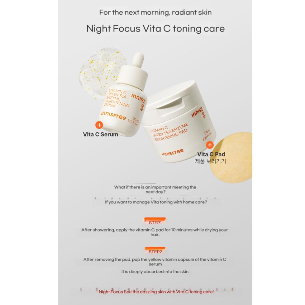 Innisfree Vitamin C Green Tea Enzyme Brightening Toning Serum 30ml