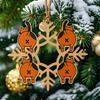 Yousheng Cat Butt Snowflake Christmas Ornament Funny Cat Butt Wooden Xmas Tree Ornament Snowflake Shape Hanging Pendant for Tree Home Decor