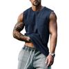 Summer Men's Sleeveless Basketball Vest Round Neck Solid Color T-shirt