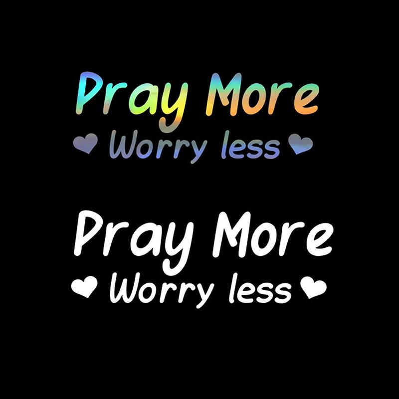 Pray Worry Less Mirror Decal, Car Decals For Women, Faith Mirror Decal, Cute Vinyl Decal, Christian Car Mirror Decal, Religious