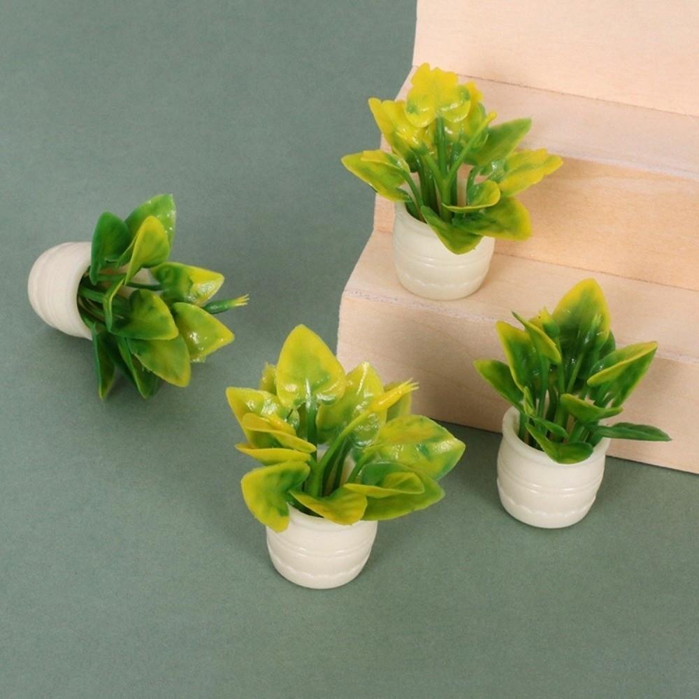 5pcs Plastic 1:12 Dollhouse Miniature Plant Green Luo Plant  Outdoor Doll House Model Accessories