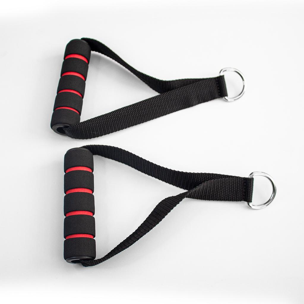 Upgraded Gym Cable Handles Nylon Webbing Resistance Band Rubber Foam Handle Fitness Accessories