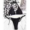 2 Colors Wrinkled Halter Strappy Wrap Around Bikini Set Female Swimsuit Women Swimwear Two-pieces Bather Bathing Suit