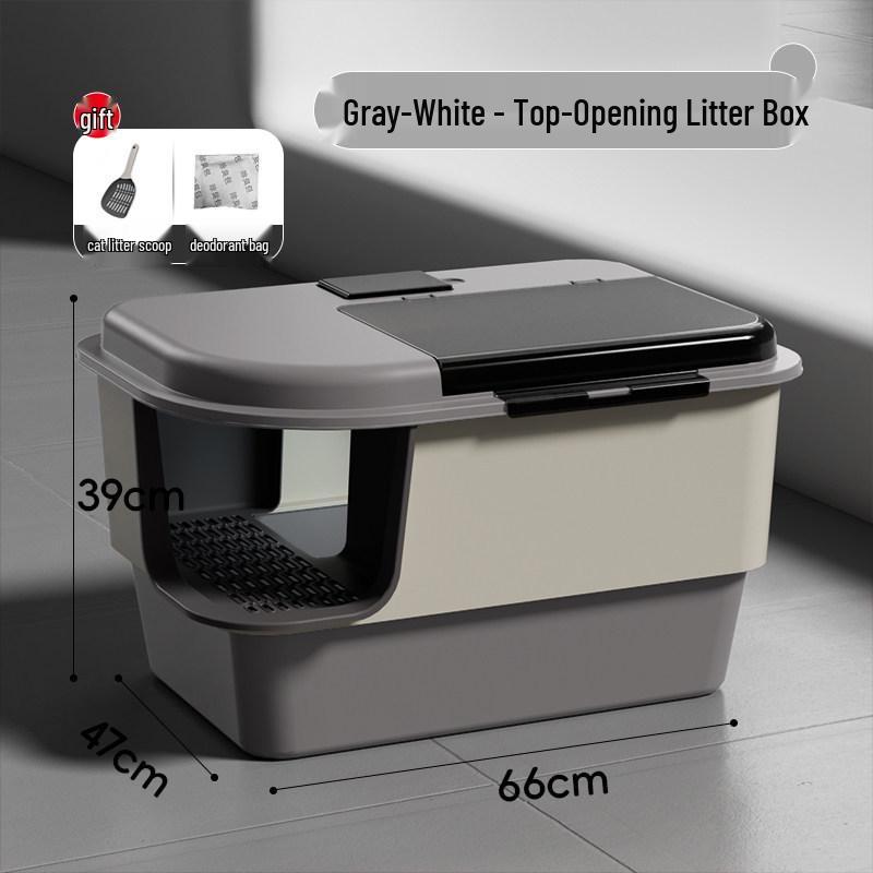Extra Large Enclosed Cat Litter Box - Anti-Splash, Corridor Design, Deodorizing Kitten Sandbox