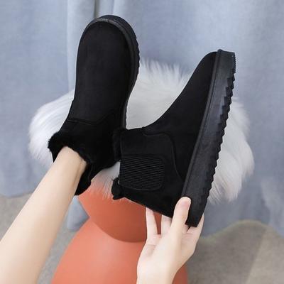 Cizme de zăpadă de iarnă pentru femei, călduroase, cu pluș, antiderapante, impermeabile, pantofi plat pentru damă, adidași casual slip-on, botine pentru gleznă pentru femei, Botas Mujer