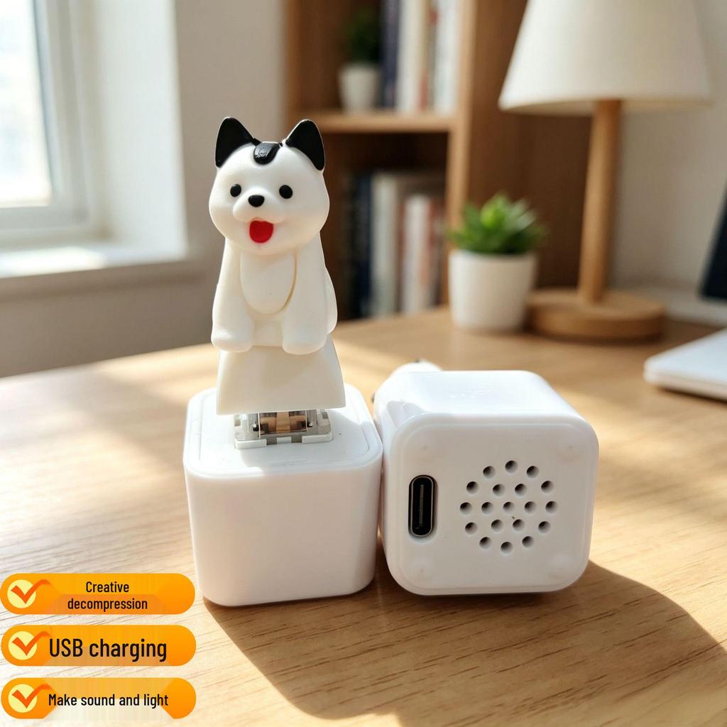 Sound and Light Charging Animal Keychain: Decompression Press Pendant