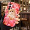 Phone Case: 2D Flat Samsung Galaxy A34 A35 M05 M06 S20 S22 S21 FE Plus 5G Case, Light Orange Kitty with Heart, Christmas Halloween Gift