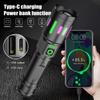 Powerful Strong Light Flashlight LED Portable Flashlight Type-C Charging Output Zoom Aluminum Alloy Outdoor Handlamp For Camping
