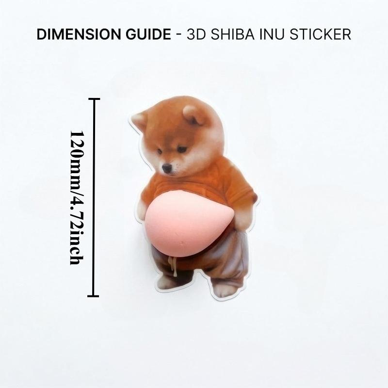 Cute Shiba Inu Squishy Stickers3D Puffy Dog Decals Squeezable Soft BellyFunny Stress Relief Toy for Phone Case Laptop Notebook