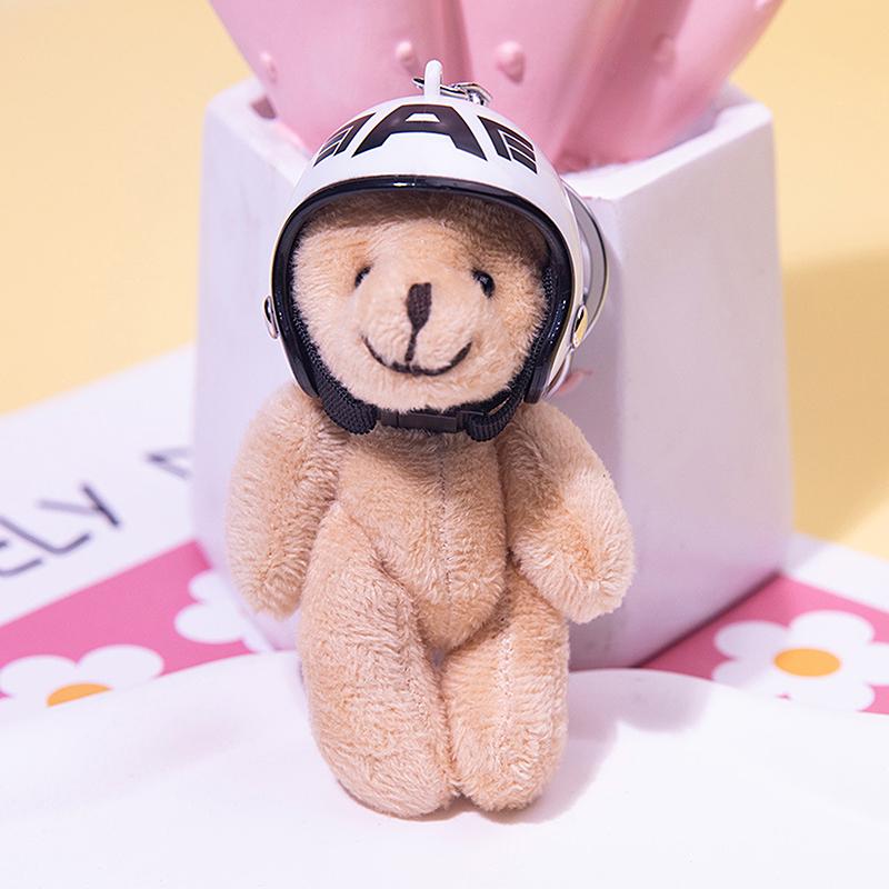 

Милий брелок у вигляді ведмедика в шоломі, мультяшний, милий плюшевий кулон, брелок для ключів від машини, прикраса для рюкзака, шарми для сумки для дівчаток, ювелірний подарунок A10