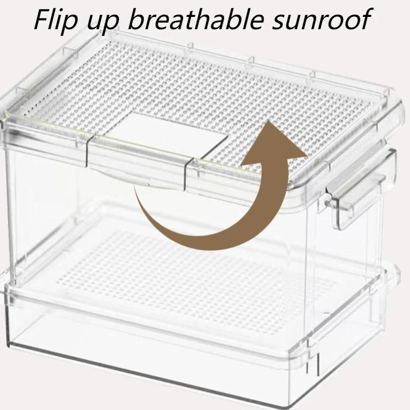 Mealworm Breeding Box Superworm Cricket Spider Mantis Terrariums Desktop Anti-escape Breathable Insect Box Insect Kennel Habitat