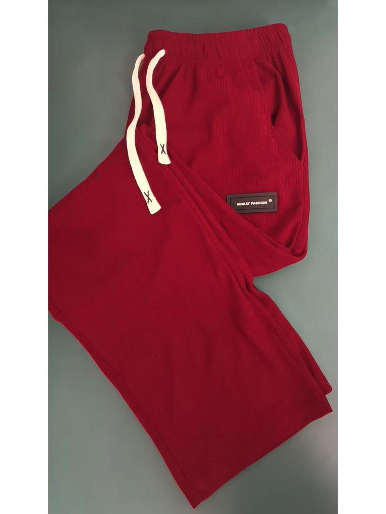 Men's Chenille Corduroy Loose Straight-Leg Pants - Comfortable, Versatile Sweatpants for College Students.