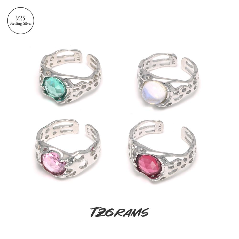 

100% 925 натуральное серебро простые кольца с опалом Женщины Элегантные серебряные украшения Регулируемые высококачественные ювелирные изделия