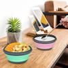 Portable Picnic Camping Foldable Fruit Salad Bowl Set, 3Pcs/Set Silicone Folding Lunch Box with Lid, Kitchen Tableware Kit