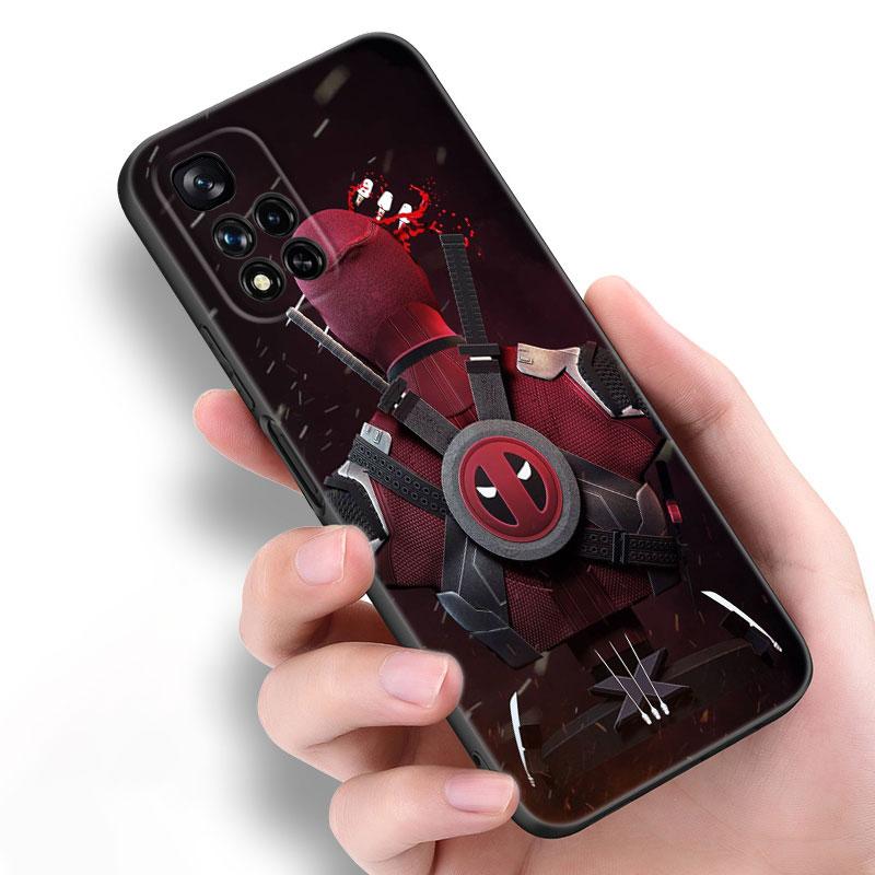 Cool Deadpool Black Silicone Phone Case For Xiaomi POCO X3 X4 NFC F5 M3 M4 M6 X5 X6 Pro F3 F4 GT 5G C55 C65 M5