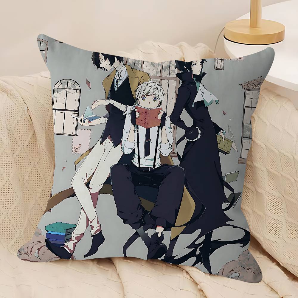 B-Bungo Stray Dogs Pillow Case Removable Washable Cushion Cover – All-Season Soft Linen