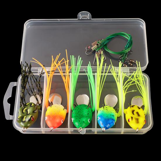 Topwater Frog Lures Set Realistic Appearance Sharp Hook Design Frog Artificial Soft Baits Freshwater Simulated Frog Lures