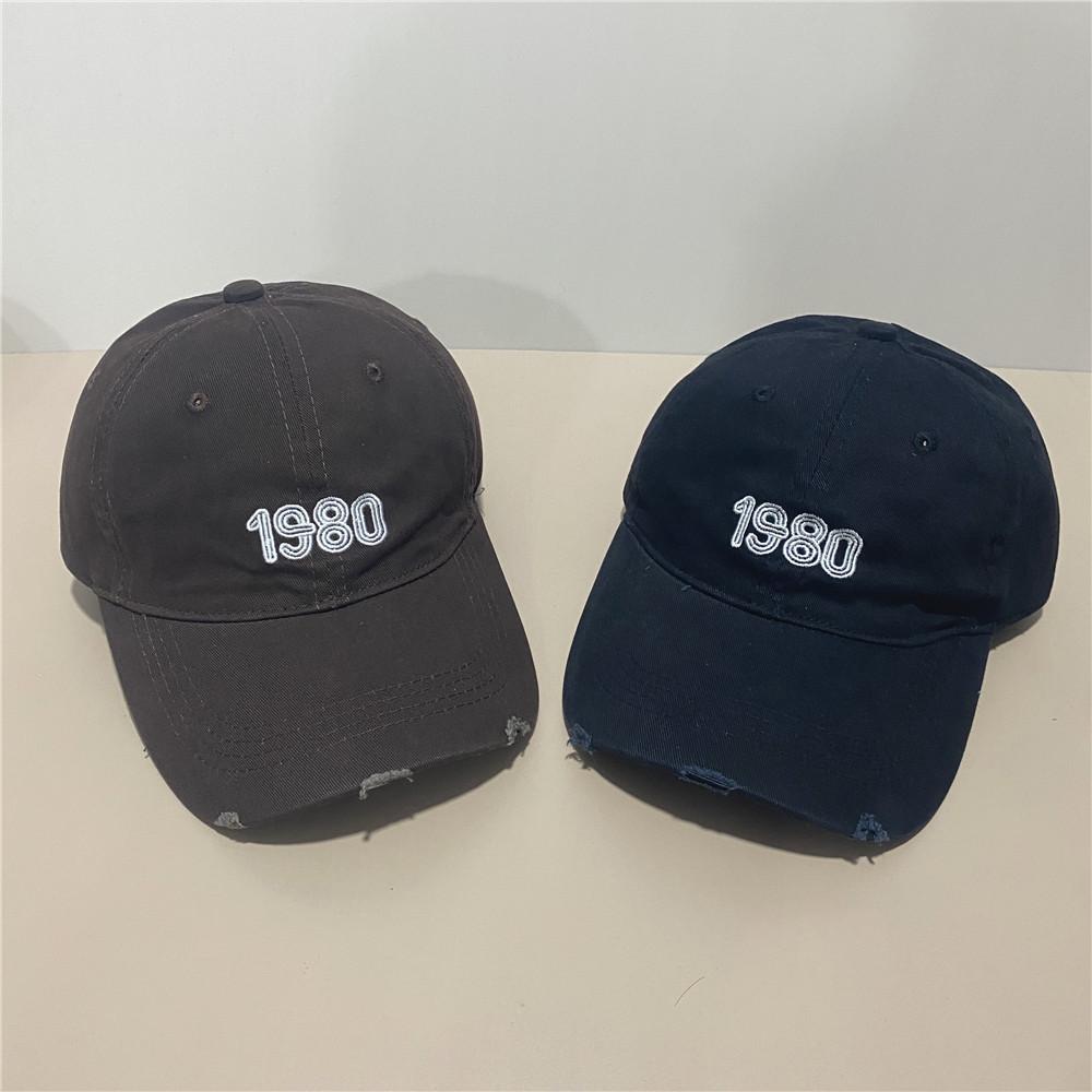 Embroidered letter baseball cap washed old cap women's summer sun protection visor breathable windproof hat
