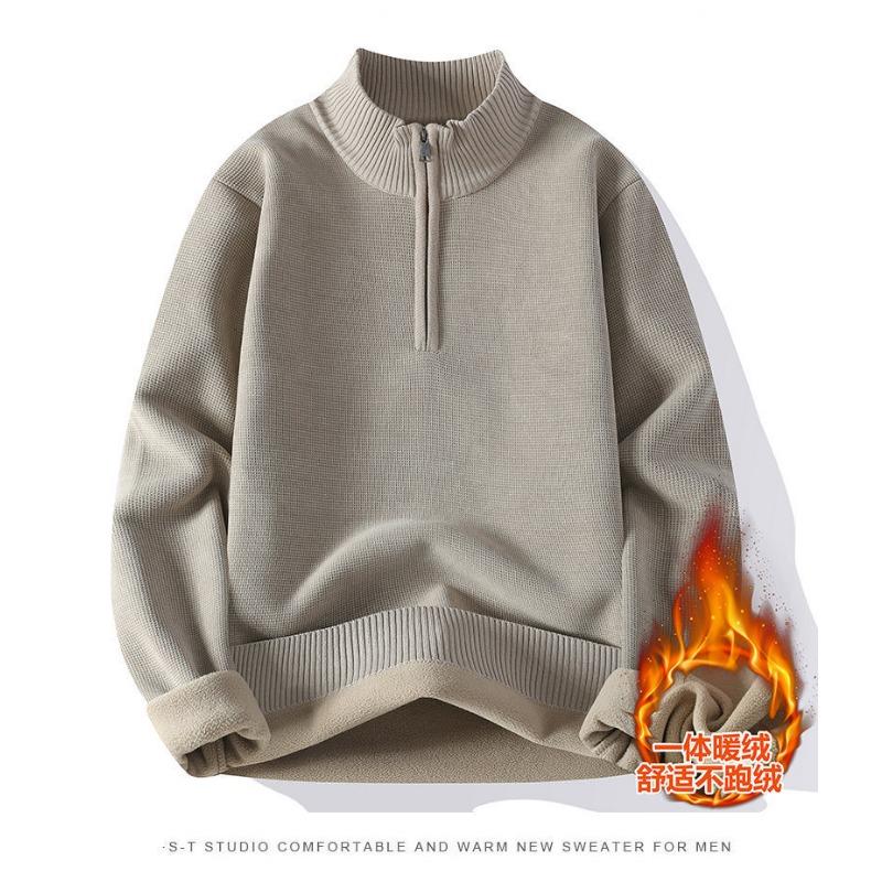 Men S Autumn Winter Fleece Thick Half Zip Pullover Sweatshirt