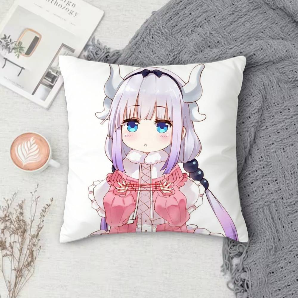 MMiss Kobayashis Dragon Maid Doublesided Printed Square Decorative Cushion Cover for Sofa Living Room Home Decor