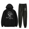Women's Hooded Sports Tracksuit Unisex Two-Piece Running Outfits Long Sleeve Pullover Hoodies Sweatshirt+Sweatpants Set