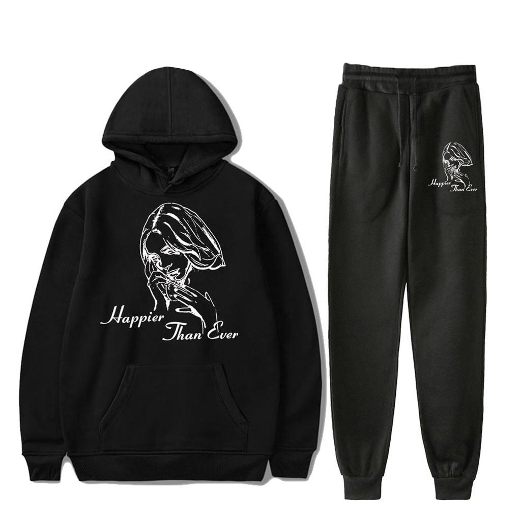 Women's Hooded Sports Tracksuit Unisex Two-Piece Running Outfits Long Sleeve Pullover Hoodies Sweatshirt+Sweatpants Set