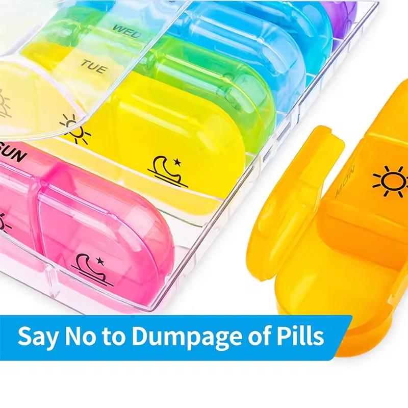 Weekly Pill Case Pillbox 7 Days Medicine Tablet Box Portable Travel Drugs Storage Organizer Secret Compartments Pill Box
