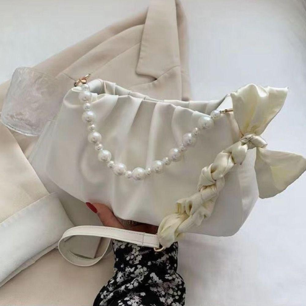 Korean Luxury Crossbody Bag Small Women's Handbags Portable Pearl Shoulder Bag  Purses