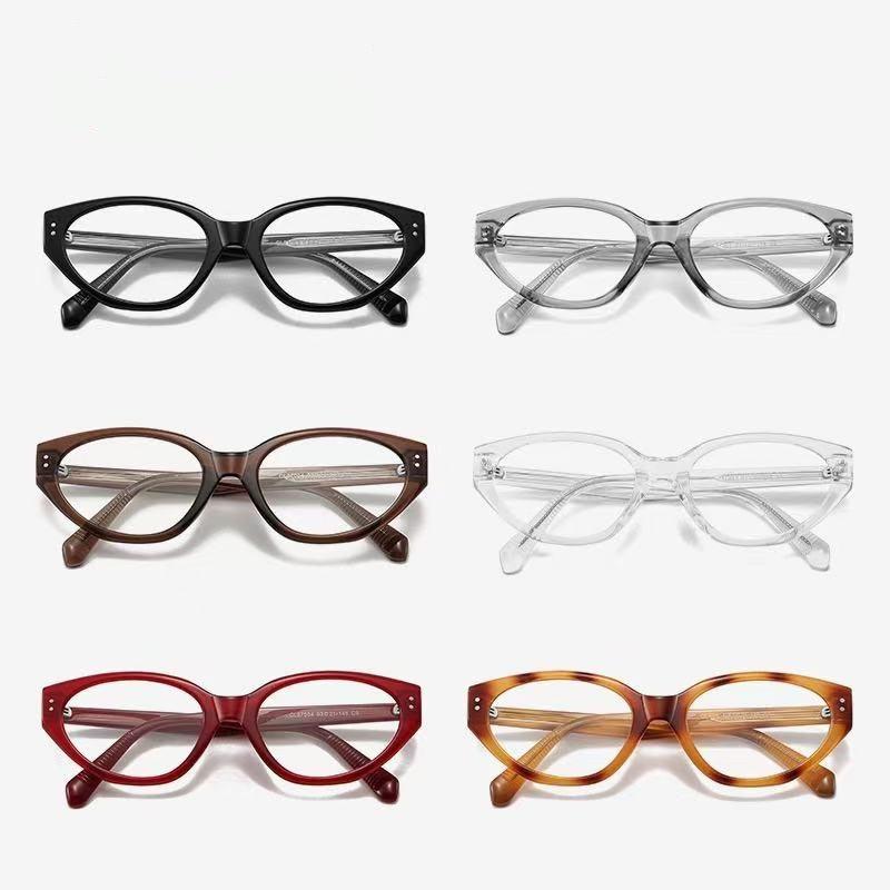 Brown Cat-Eye Acetate Frame with Myopia & Blue Light Prescription Lenses