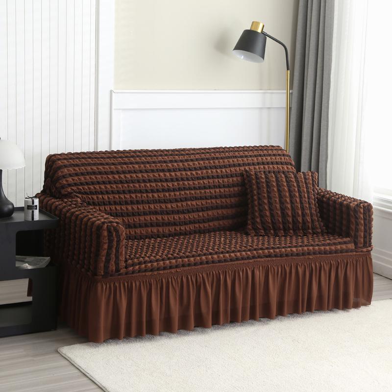 "Dreisitzer Elastischer Seersucker Sofabezug - Frisch, Rutschfest, Dickes Gewebe"