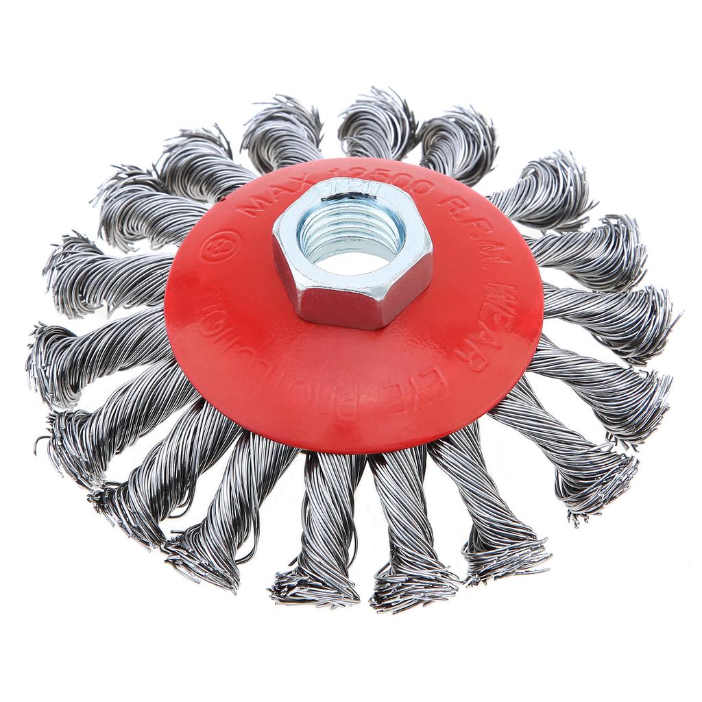 4PCS/6PCS Wire Brush Wheel Cup Brush Set Carbon Steel Wire Brushes for 5/8" 11UNC Angle Grinder Knot Deburring Remove Rust Met