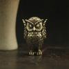 Retros Owl Sculpture Solid Brasses Durable Decoration for Desk Shelf Gift Artistic Handmade Figurine