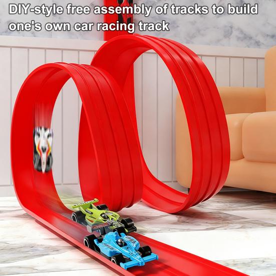 Race Car Track Toy Set Flexible Rail Car Track Tough Suction Cup Bendable Loopable Kids Car Toy Adhesive Rail Car Play Kit
