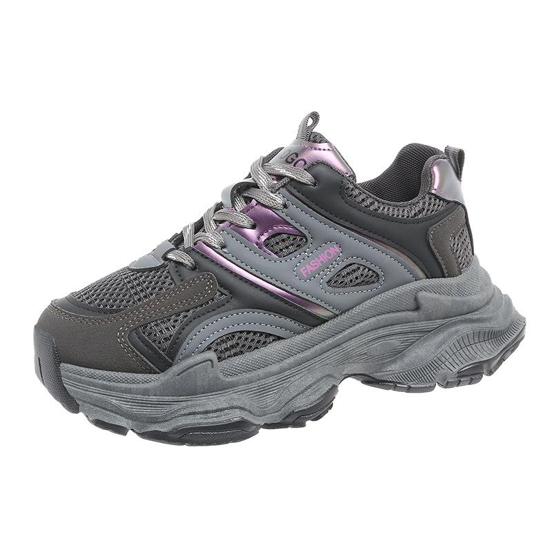 

ins tide Korean version of sports shoes women s new retro Hong Kong style heightening running women s shoes student mesh platform dad shoes 40 червоний