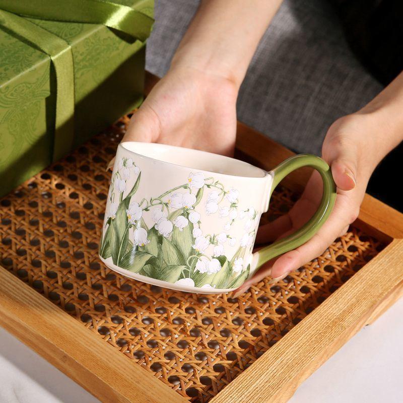 Large Capacity Ceramic Breakfast Home Mug Coffee Cup Office Retro Cup Water Cup Couple High Appearance