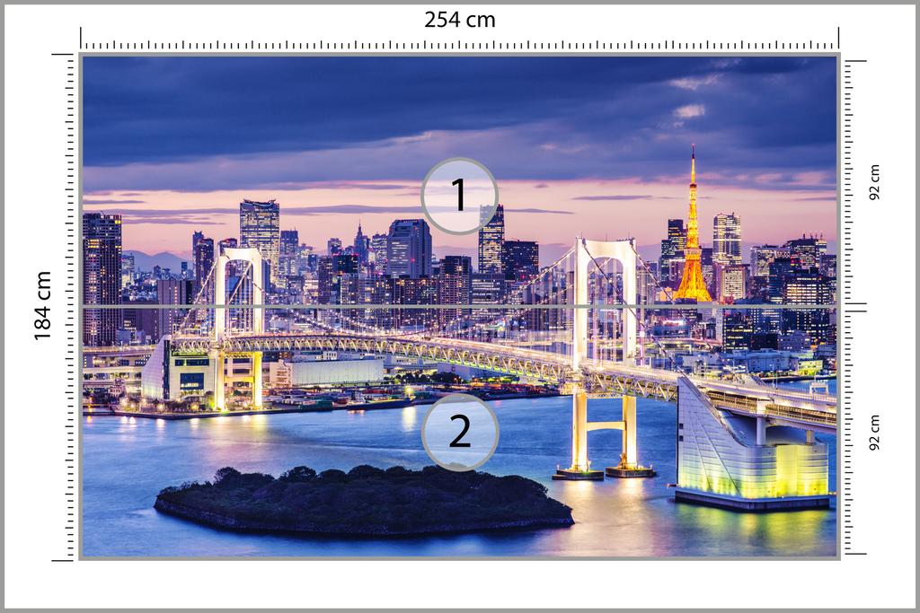 Photomural Rainbow Bridge In Tokyo  Smooth Vinyl 254x184