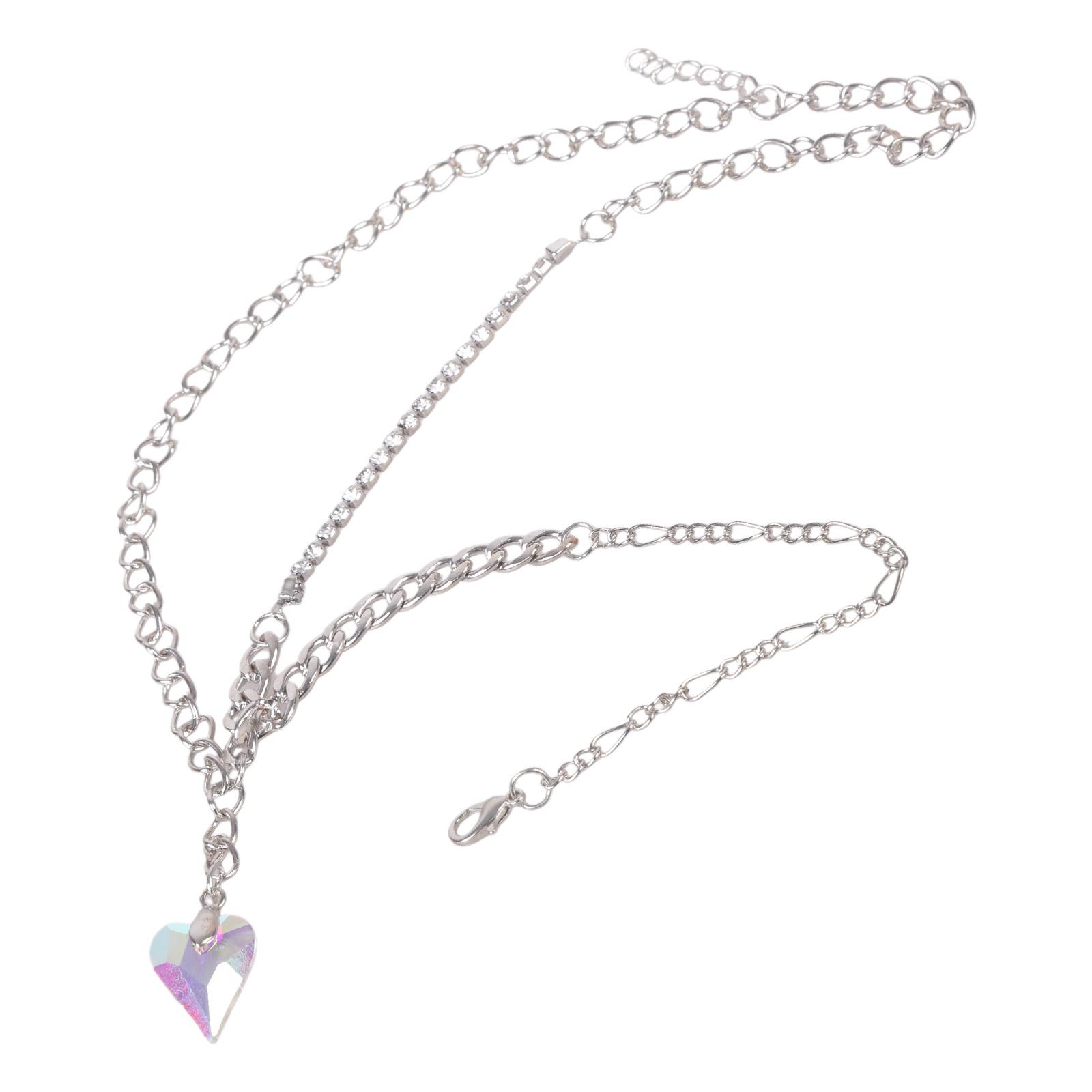 

Trendy Glass Heart Necklace Titanium Steel Lightweight Chain Jewelry For Women Fashion Birthday Gift for Her 1