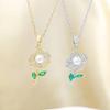 Pearl Flower Necklace with Micro-inlaid Zirconia - Elegant Light Luxury Collarbone Chain