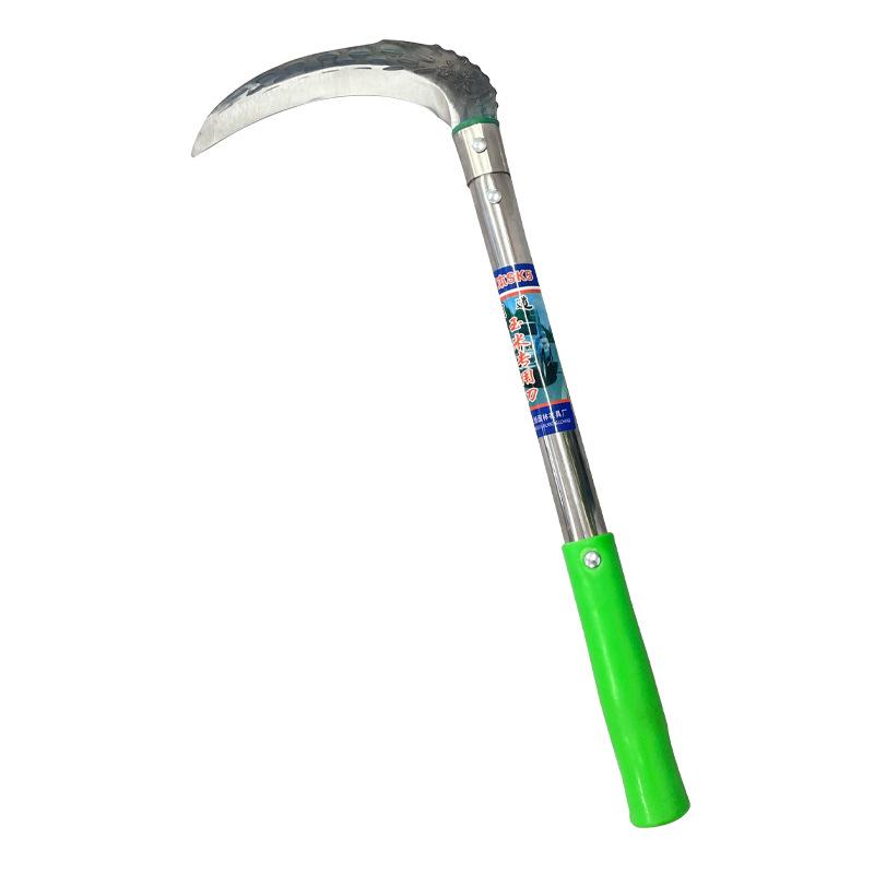 Thickened Manganese Steel Sickle for Home Use - Ideal for Cutting Grass, Wheat, Rice, and Corn with Short Handle