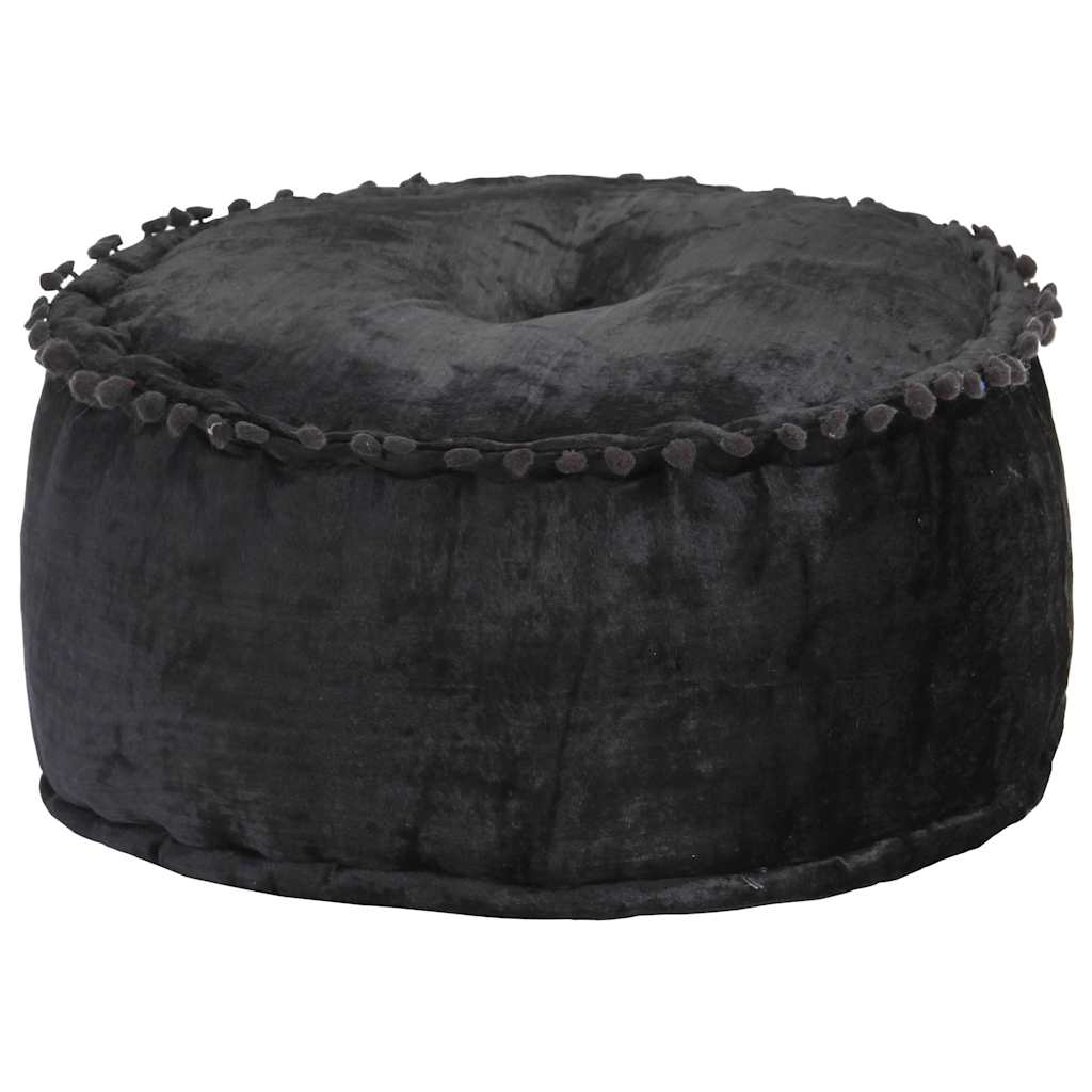 vidaXL Pouf Rund Samt 40×20 cm Anthrazit lakritz
