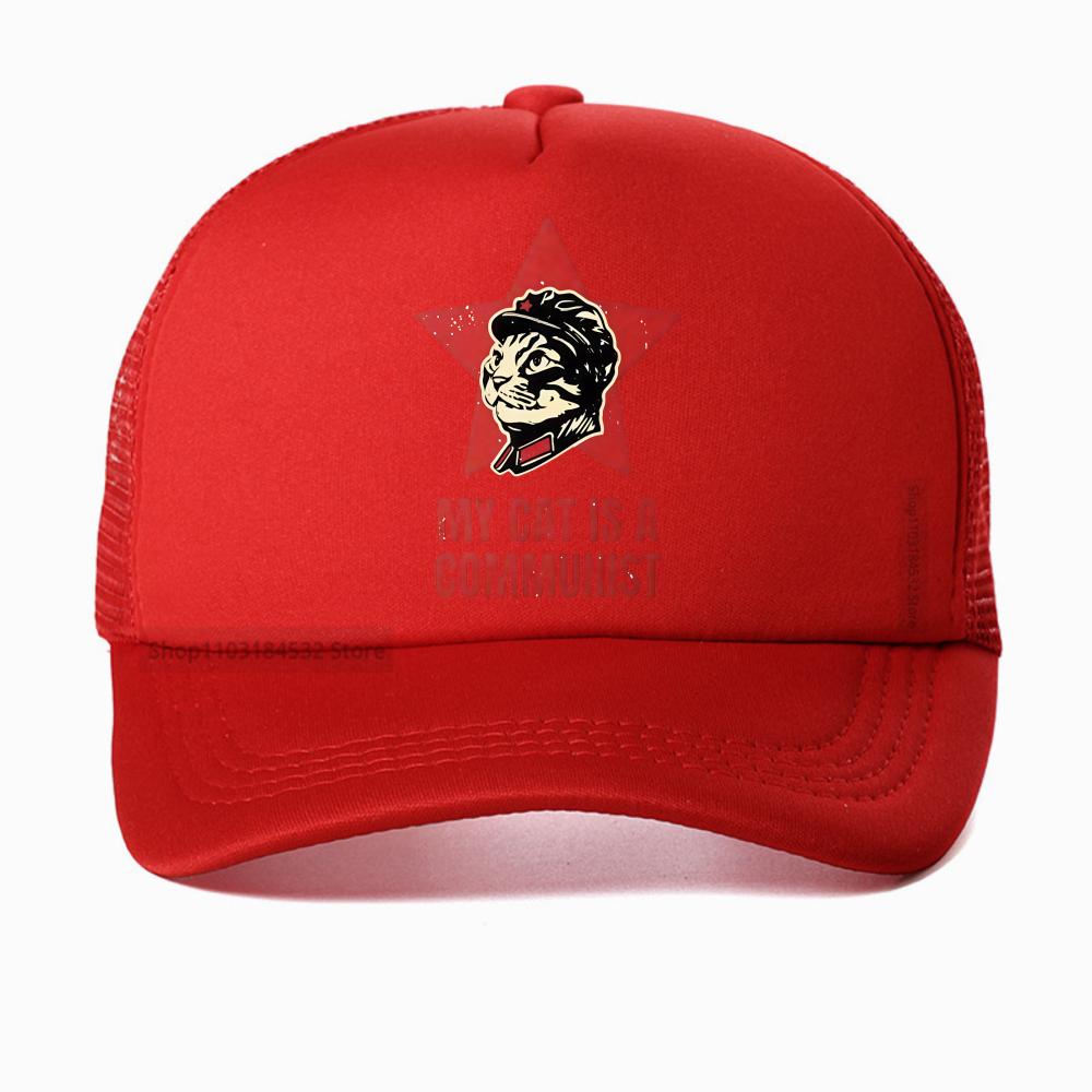 

My Cat Is A Communist Funny Printed baseball cap Starling Stalin Graphic Unisex cap Streetwear Hipster Casual Fashion snapback hats Adjustable