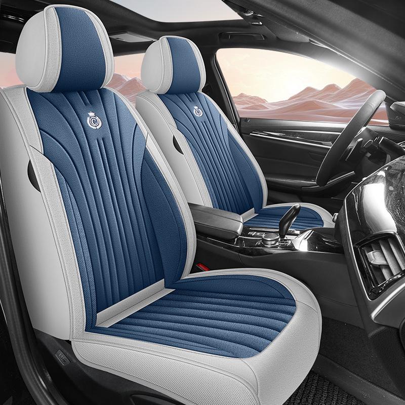 Nappa Leather Breathable Seat Cover: Universal Full Coverage for Five-Seater